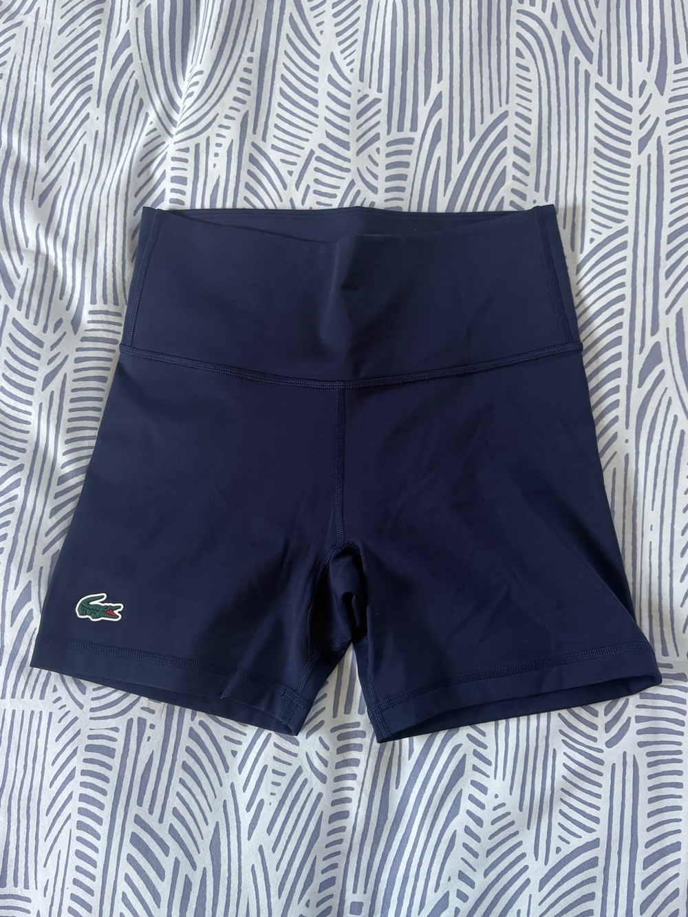 Lacoste Navy High-Waist Bike Shorts